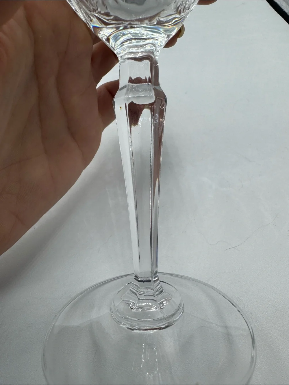 Set of 2 Clear Glass Stemmed Champagne Flutes 8 1/4” Tall
